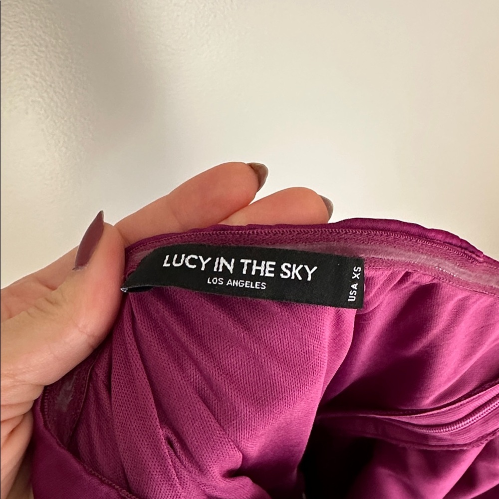 Lucy in the Sky satin high low maxi dress - Picture 7 of 7